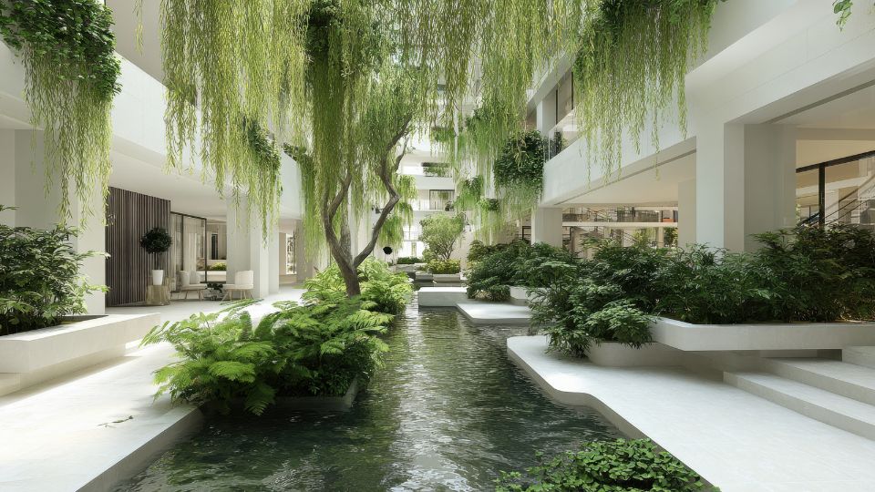 plants and landscape at a beautiful resort